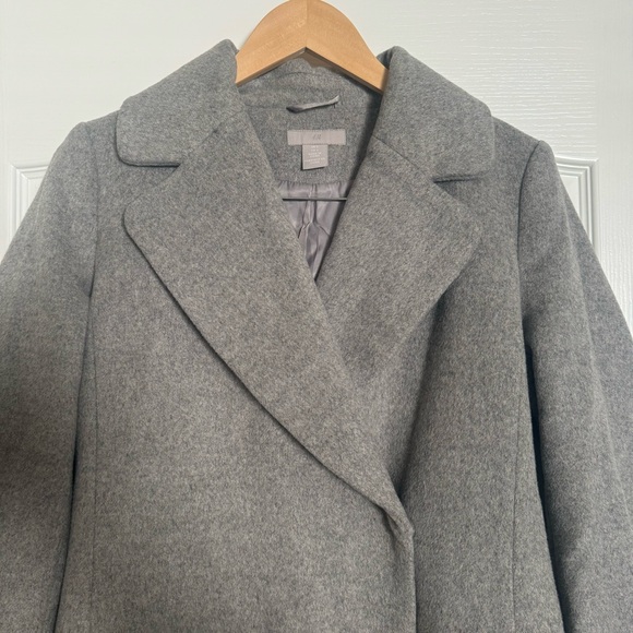 H&M wool-blend coat in grey melange size 6 - Picture 5 of 10